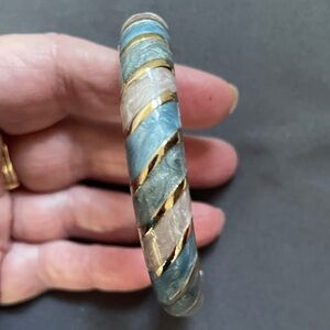 Elegant Gold and Blue Women's Bangle